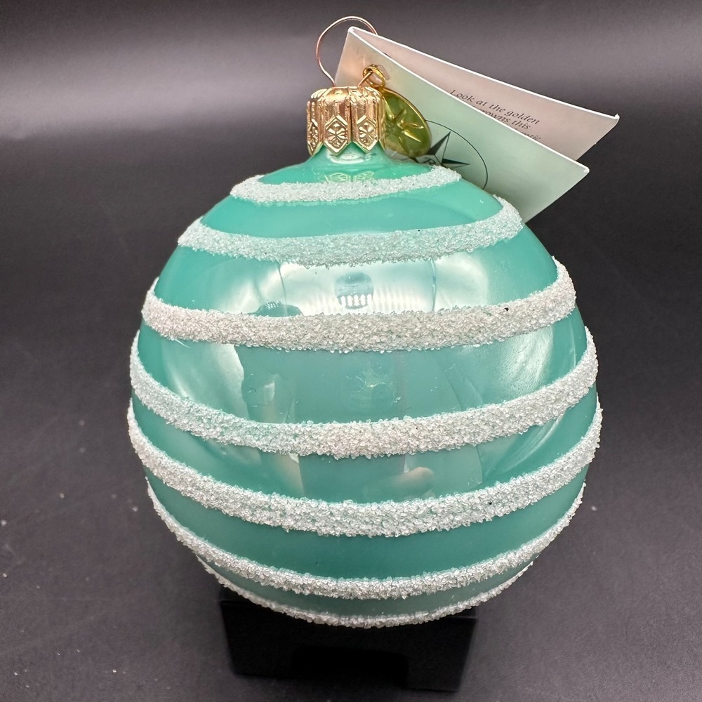 2001 Christopher Radko Sugar Stripes glass ball 3" ornaments 01-0628-0